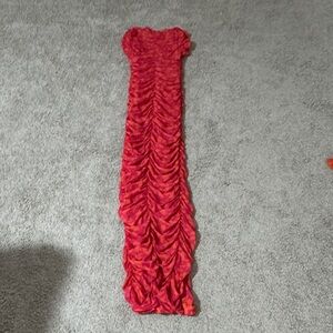 OFUURE Raye Ruched Maxi Mesh Bold Ruched Dress